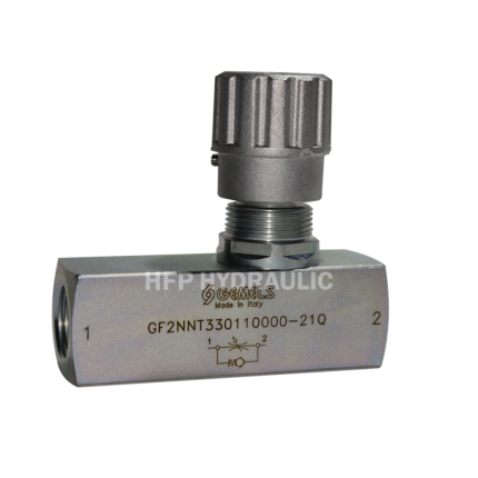 VALVULA REGULADOR DE FLUJO C/CHECK 1/2" NPT 5075 PSI Código: GF2NNT330110000